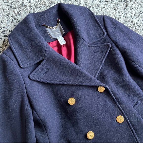 J. Crew Nello Gori Stadium Cloth Coat Navy Blue Wool Blend Peacoat Women’s 10 - Picture 8 of 14